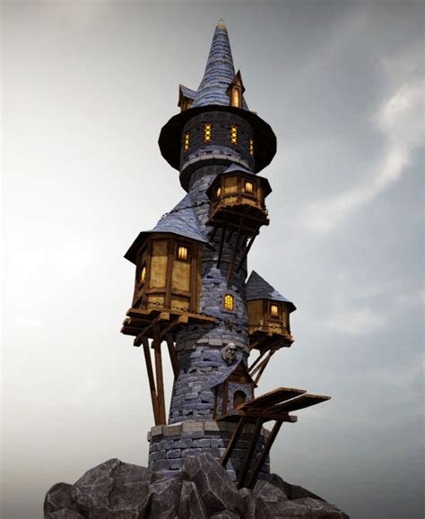 ArtStation - Wizard Tower, Vlado Žabjačan | Fantasy house, Tower, Medieval tower