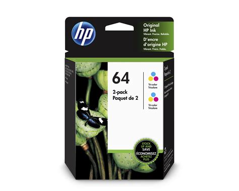 HP 64 Ink Cartridges - Tri-color, 2 Cartridges (6ZA55AN) - Walmart.com ...