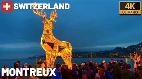 4K Christmas Market in Montreux Switzerland | Christmas in Switzerland ...