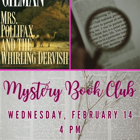 Calendar • Mystery Book Club: “Mrs. Pollifax and the Whirlin