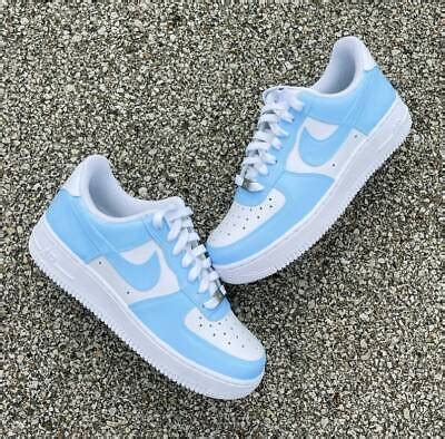 Nike Air Force 1 Custom Low Two Two Baby Blue White Shoes UNC Mens ...