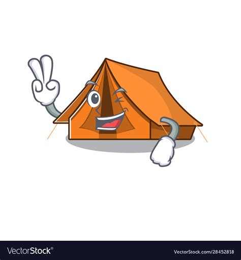 Funny camping tent scroll cartoon character Vector Image