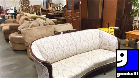 GOODWILL FURNITURE SOFAS COUCHES ARMCHAIRS CHRISTMAS DECOR SHOP WITH ME SHOPPING STORE WALK ...