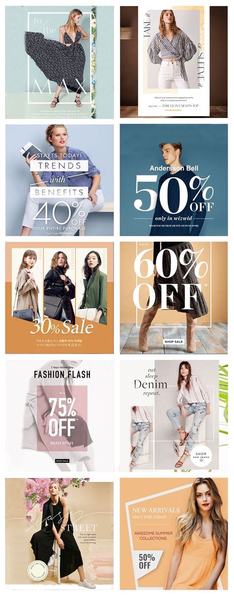 an advert for the fashion store with different styles and colors ...