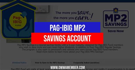 Pag-IBIG MP2 Savings - Features, Requirements & Account Creation | OWWA ...