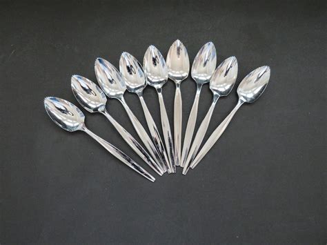 Vintage Grapefruit Spoons Set of 9 Serrated Stainless - Etsy