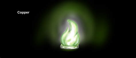 Copper burns a green flame when exposed to heat and oxygen