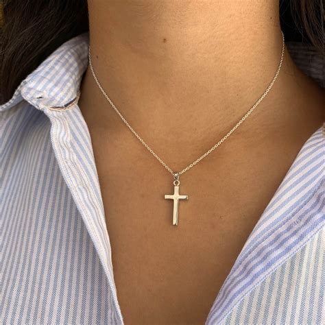 Sterling silver cross on chain