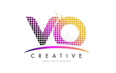 VO V O Letter Logo Design with Magenta Dots and Swoosh Stock Vector ...