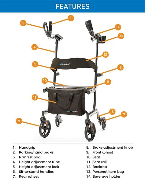 UpWalker Lite Folding Rolling Upright Mobility Walker - Weighs 15.5 lb in 2022 | Mobility ...