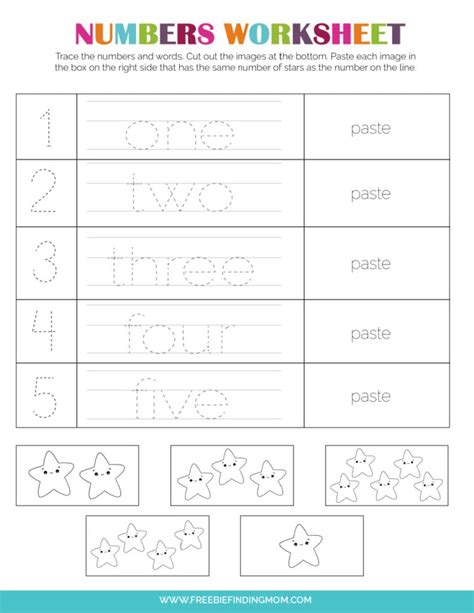 3 Free Preschool Number Worksheets 1-10