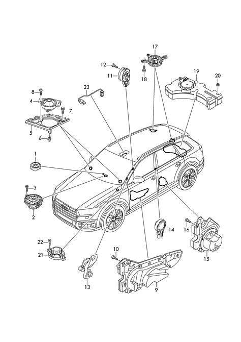 Audi Q7 (2016 - 2017) - Electrical parts for audio system. > ETKA Online > WebAutoCats.com