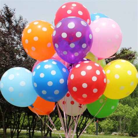 20 Pcs Pack Polka Dots Latex Balloons Mullticolor for Birthday Parties / Wedding / Baby Showers ...