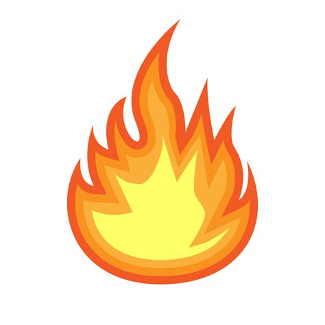 Fire emoji illustration. Simple light dangerous energy flame burns fired symbol. isolated vector ...