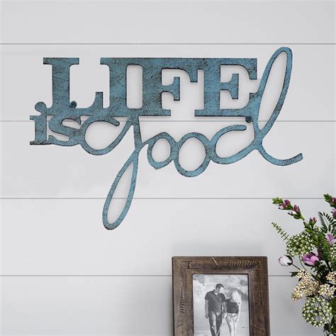 Metal Cutout- Life is Good Decorative Wall Sign-3D Word Art Home Accent Décor-Perfect for Modern ...