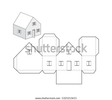 Simple House Paper Model Easy Template Stock Vector (Royalty Free) 1325213615 | Shutterstock