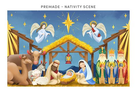 Christmas Nativity Clipart Illustrations - DesignerCandies