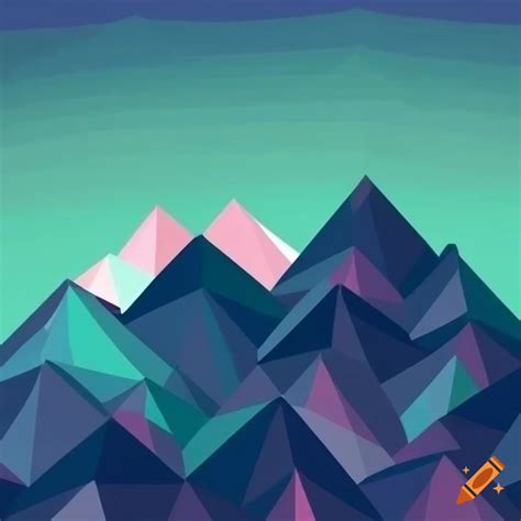 Polygon style navy blue mountain range