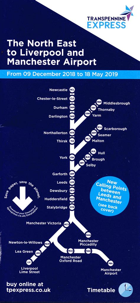 TransPennine Express train / rail maps