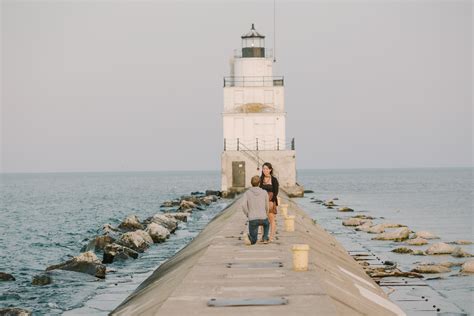 Manitowoc WI Lighthouse Proposal | Kyle and Syna | Milwaukee, Door County and Green Bay Wedding ...