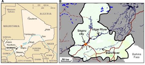 a Map of Mali showing its land-locked nature b map of Ségou region (The ...