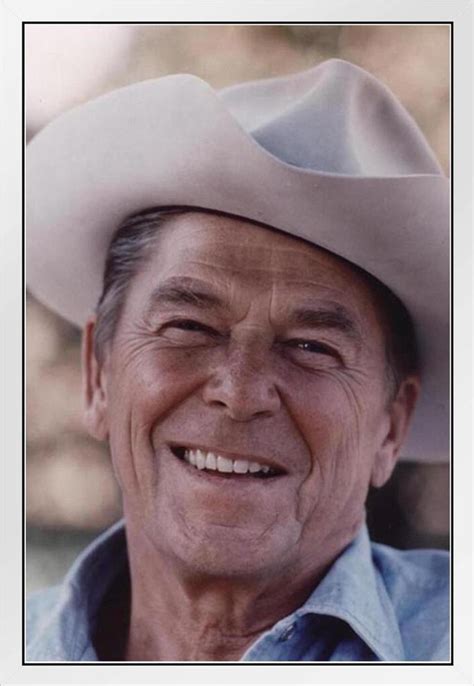 Ronald Reagan Cowboy Hat Photo White Wood Framed Poster 14x20 - Poster ...