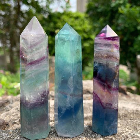 Quality: AA Material: Natural Fluorite, Crystal, Quartz Shape: Tower ...