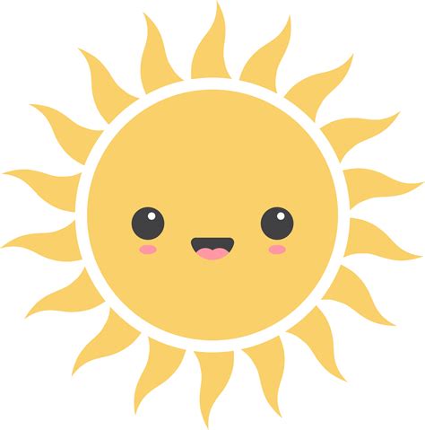 Cartoon sun icon with facial expression 22095765 PNG