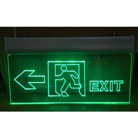 Green Acrylic Graphics Exit Sign Board, Shape: Rectangle, Dimensions: 20x12 Inch at Rs 1500 in ...