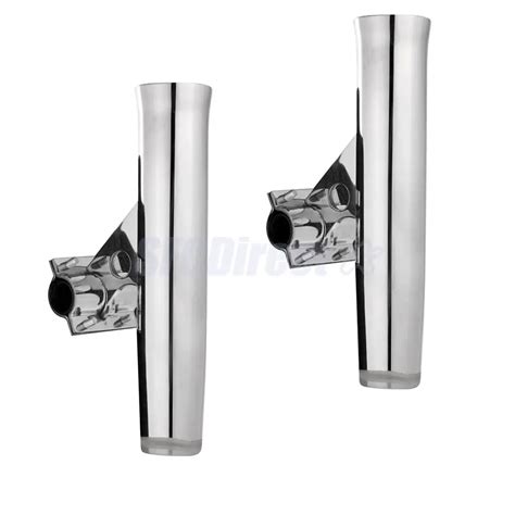 2Pcs Stainless Steel Boat Yacht Clamp On Fishing Rod Holder for Rails 7/8" to 1"-in Fishing ...