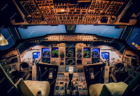 Premium Photo | A cockpit of a plane with the number 7 on the front.