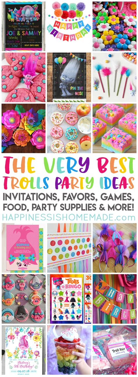 The Best Trolls Birthday Party Ideas - Happiness is Homemade