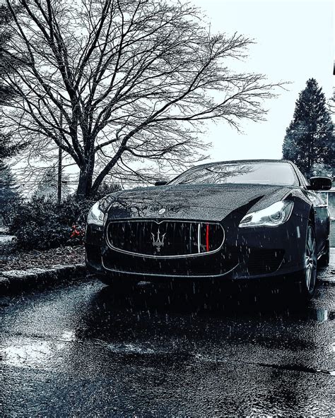 Winter masi, black, carros, cold, italian, maserati, rain, snow, HD phone wallpaper | Peakpx