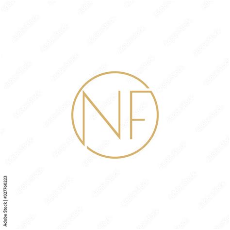 Abstract Letter NF Logo Design isolated on white background Stock ...