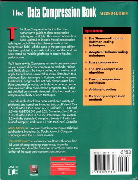 Book Cover of The Data Compression Book, 2nd Edition