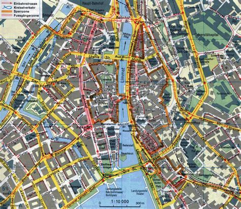 Large detailed road map of Zurich city center. Zurich city center large detailed road map ...