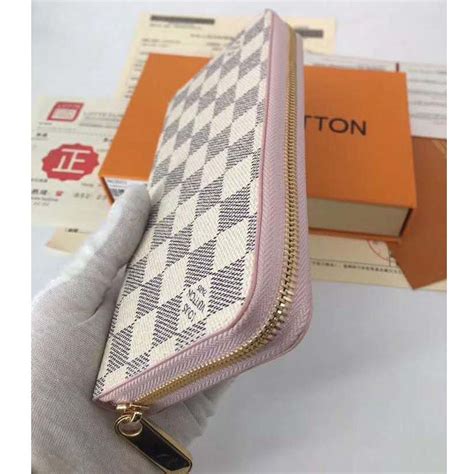 Louis Vuitton LV Women Zippy Wallet Damier Azur Canvas-Pink - LULUX