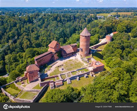 Amazing Aerial View Turaida Castle Sunset Time Sigulda Latvia Touristic – Stock Editorial Photo ...