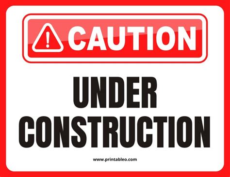 20+ Under Construction Sign - Printableo.Com