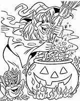 WITCH Coloring Page Prepares A Cursed Potion  Nation sketch template