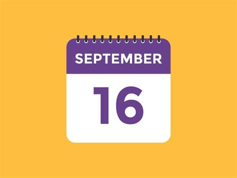 september 16 calendar reminder. 16th september daily calendar icon ...