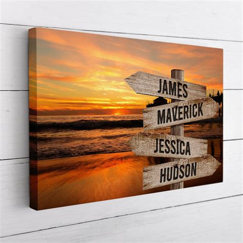 Personalized Canvas Multiple Names Ocean Dock Custom Gift | Etsy