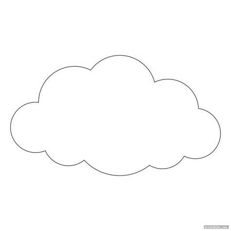 large printable cloud template image free | Cloud template, Shape ...