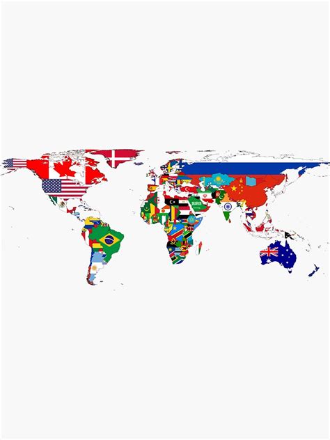 "The World Flag Map" Sticker by cadellin | Redbubble