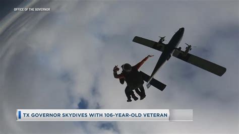 Texas Governor Skydives With 106-Year-Old Veteran