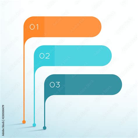 3 Step Vector Banner Shapes 3d Infographic Template Stock Vector | Adobe Stock