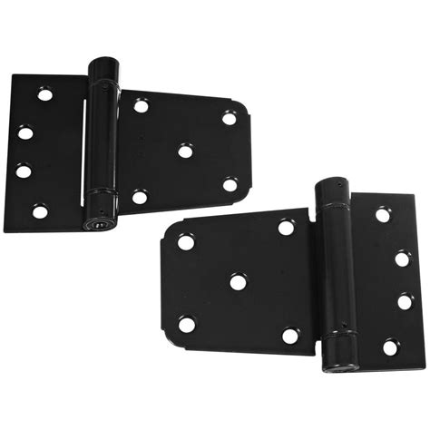 National Hardware 3-1/2 in. Black Heavy Duty Auto-Close Gate Hinge Set-V279 3-1/2 HY GT HGE BLK ...