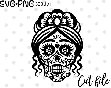 Sugar Skull Girl SVG Candy Skull Svg Sugar Skull Black Day - Etsy