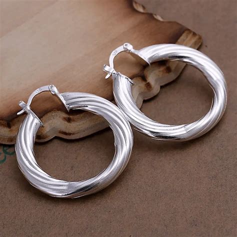 summer style fine 925 sterling silver earrings 925 sterling silver jewelry hollow hoop Earrings ...