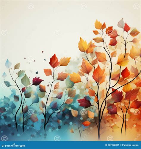 Autumn Background with Falling Leaves and Bokeh. Vector Illustration. Stock Illustration ...